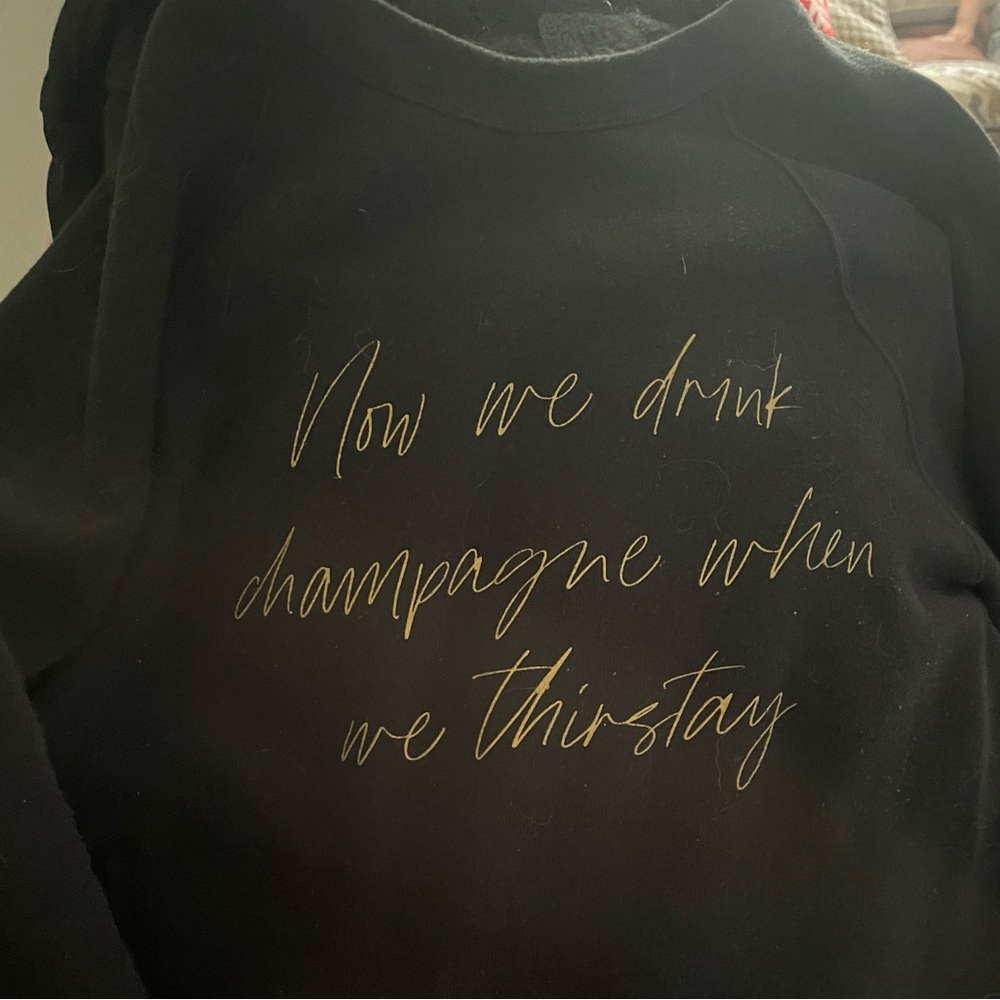 SMP Notorious BIG famous lyrics Black sweatshirt with Gold Script Women Large